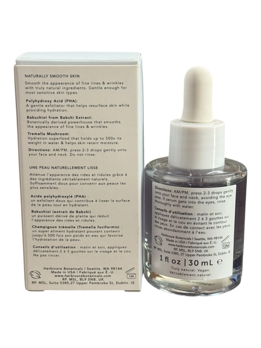Herbivore Bakuchiol Retinol Alternative Smoothing Serum 1 oz / 30ml NEW - Picture 2 of 2